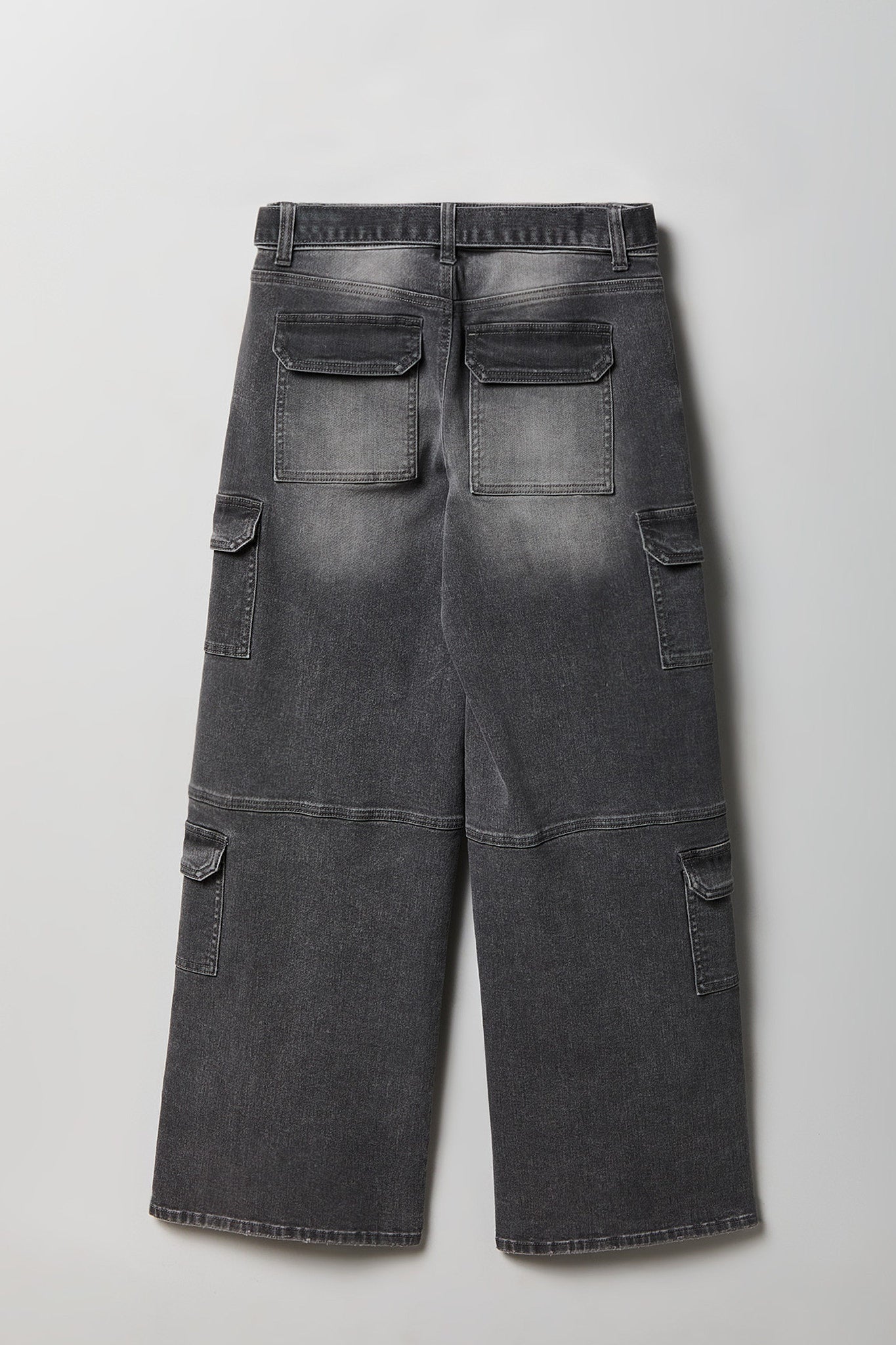 Stretch Low Rise Belted Cargo Jean