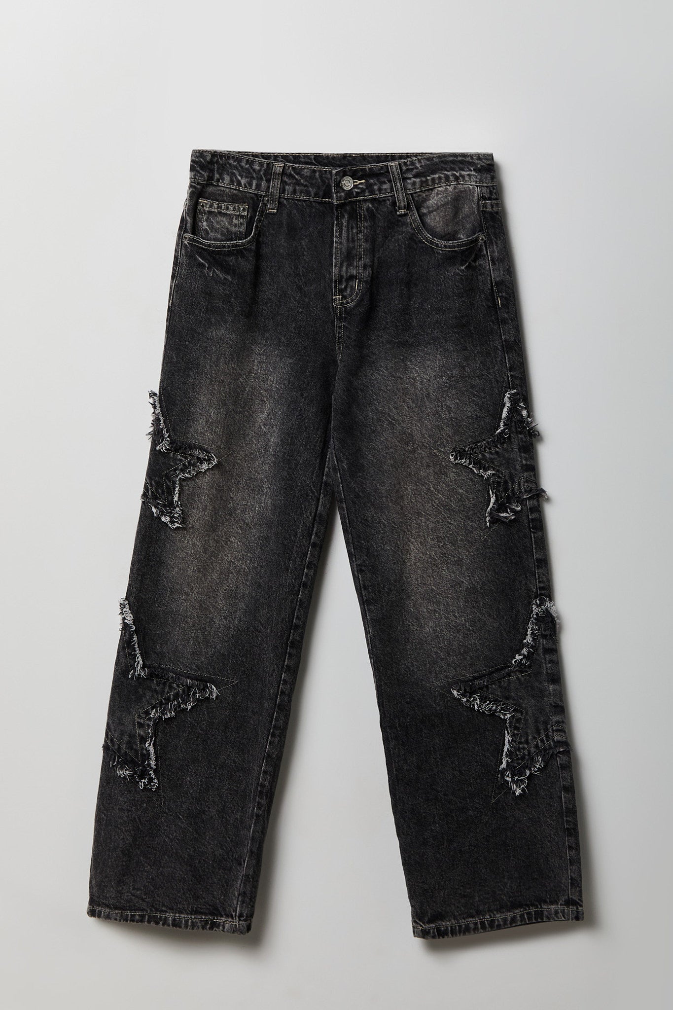 Low Rise Patch Baggy Denim Jean
