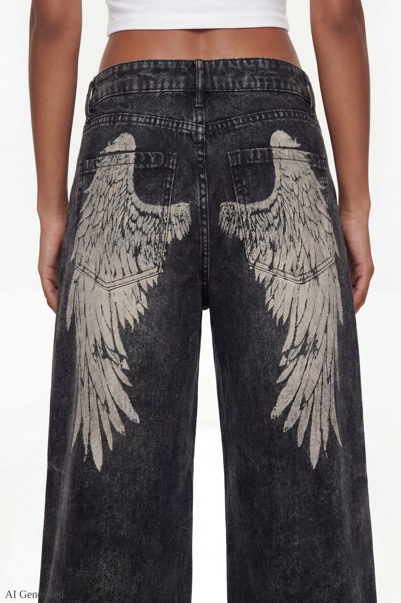 Low Rise Super Baggy Angel Wing Jean