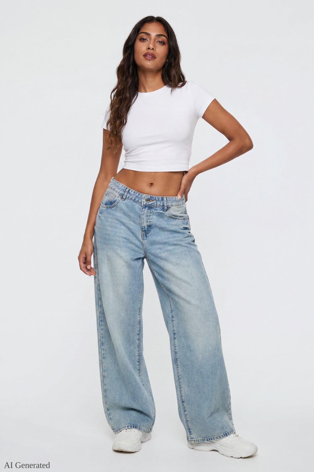 Low Rise Super Baggy Angel Wing Jean