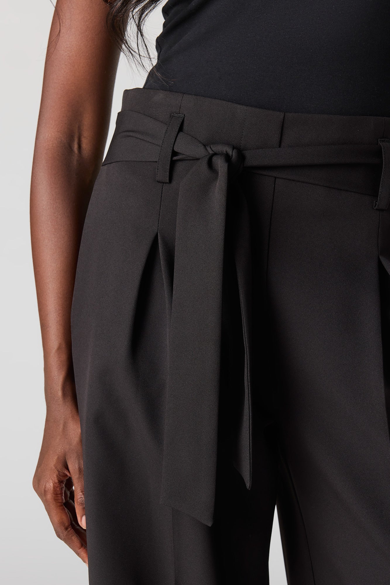 Belted Wide Leg Dress Pant