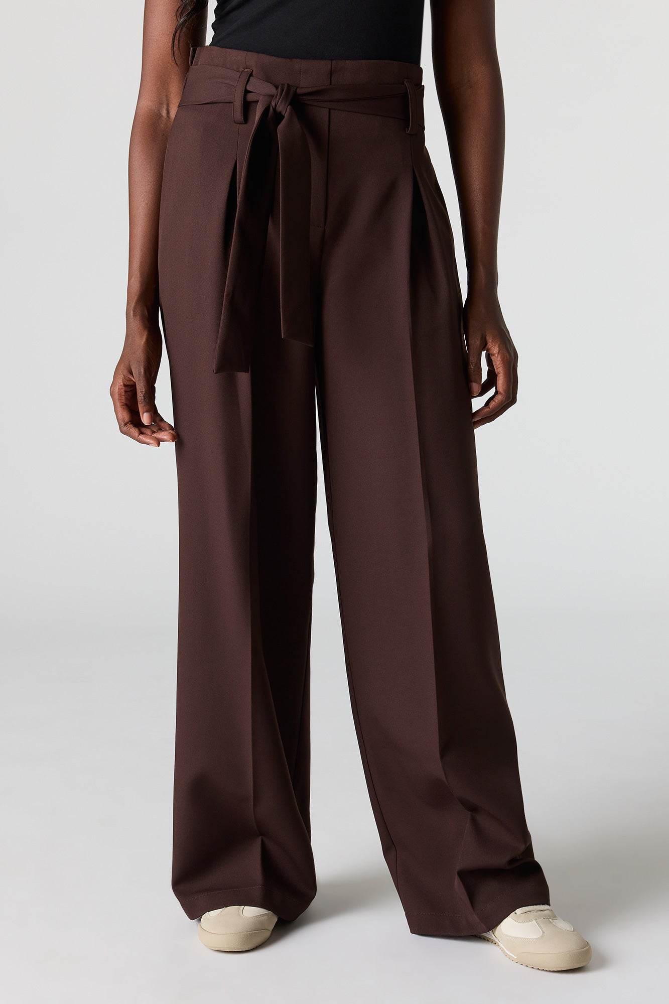Belted Wide Leg Dress Pant