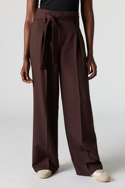 Belted Wide Leg Dress Pant