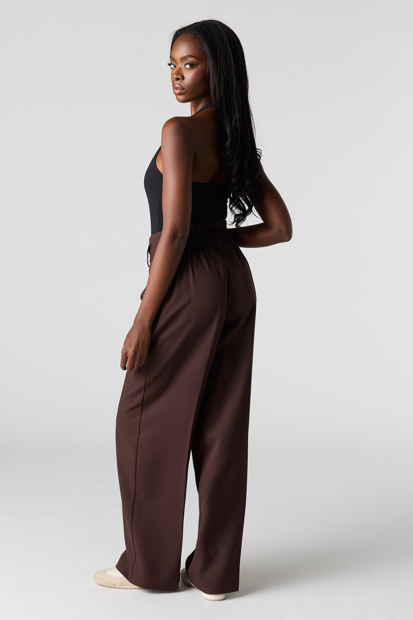 Belted Wide Leg Dress Pant