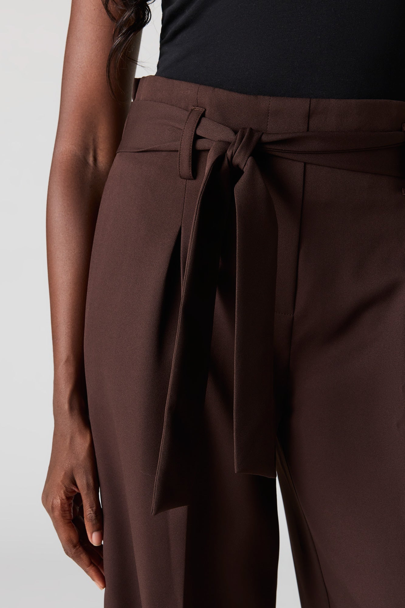 Belted Wide Leg Dress Pant