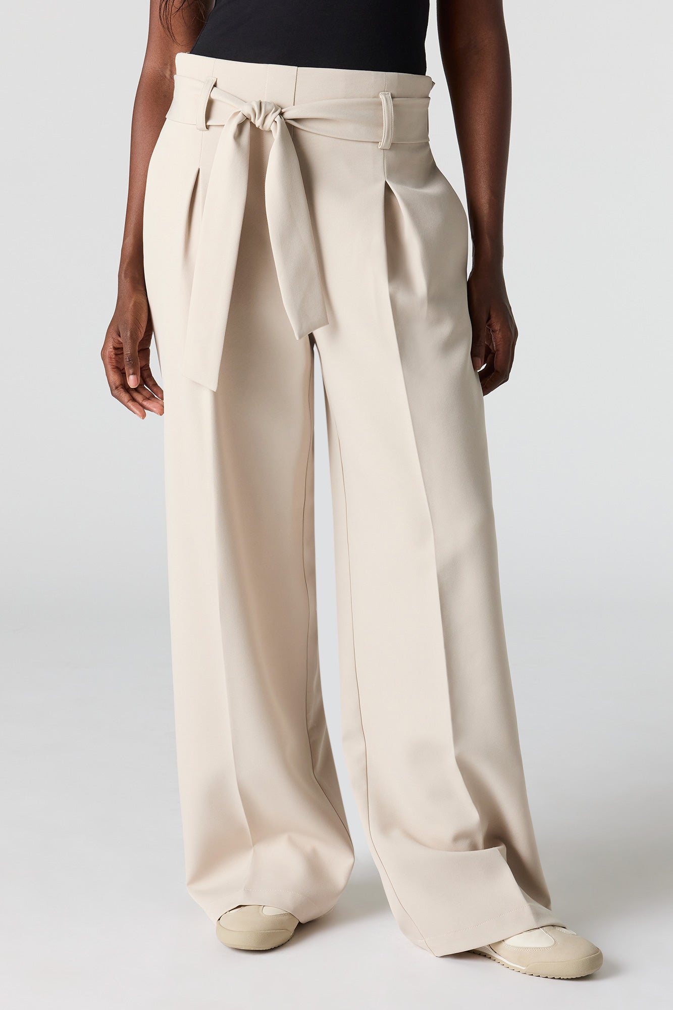 Belted Wide Leg Dress Pant