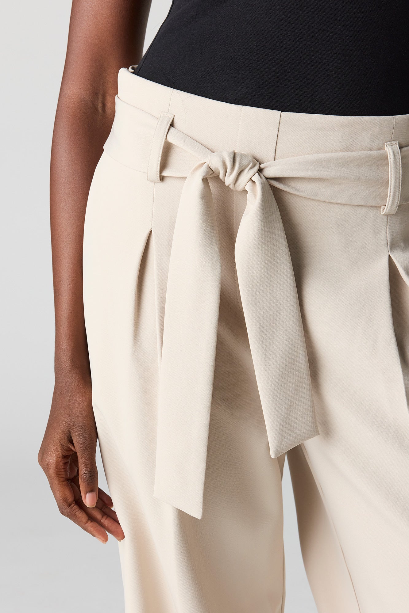 Belted Wide Leg Dress Pant