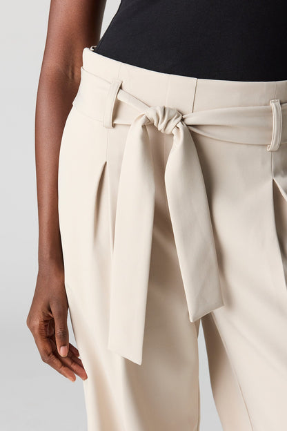 Belted Wide Leg Dress Pant