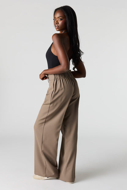 Belted Wide Leg Dress Pant