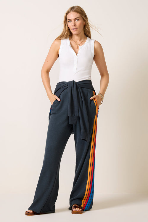 5 Stripe Wide Leg Sweatpant