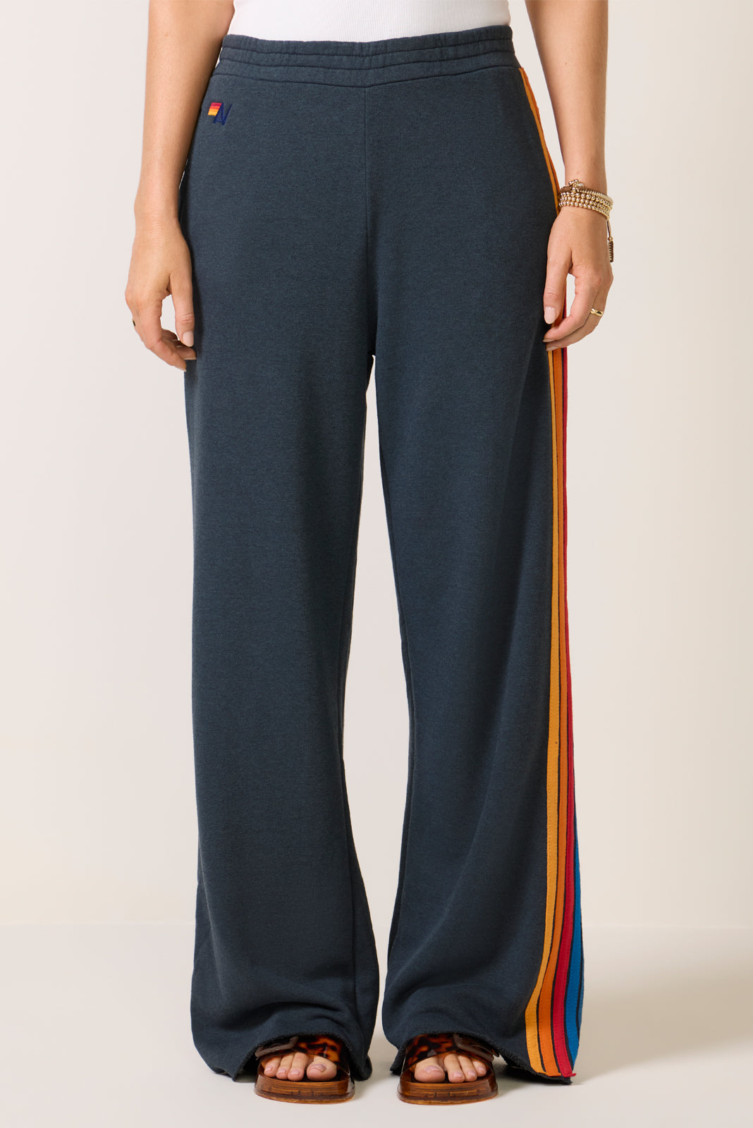 5 Stripe Wide Leg Sweatpant
