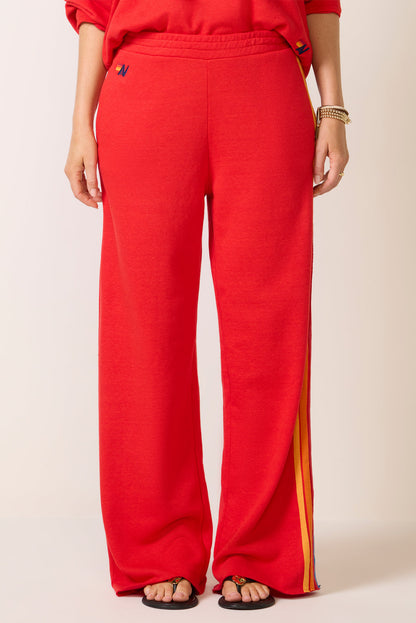 5 Stripe Wide Leg Sweatpant