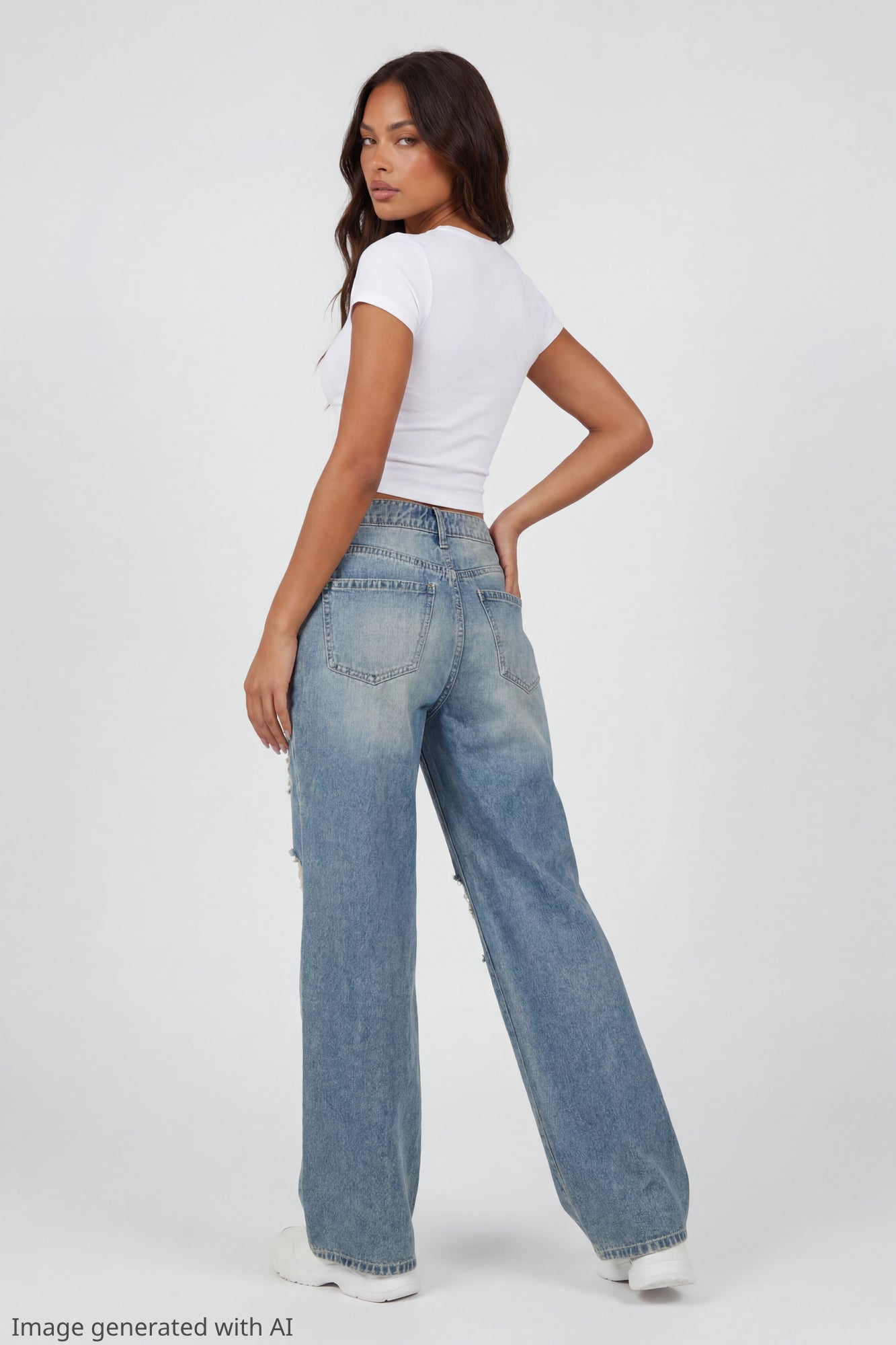 Brooklyn Ripped Low Rise Baggy Medium Jean