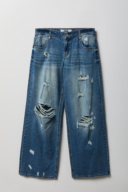London Ripped Low Rise Super Baggy Medium Jean