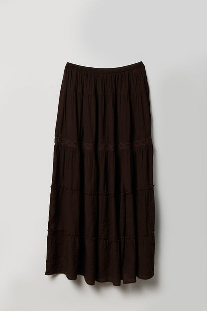 Crochet Trim Maxi Skirt