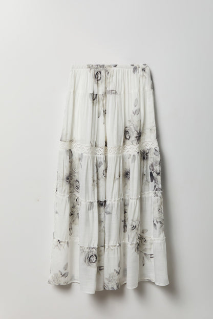 Crochet Trim Maxi Skirt