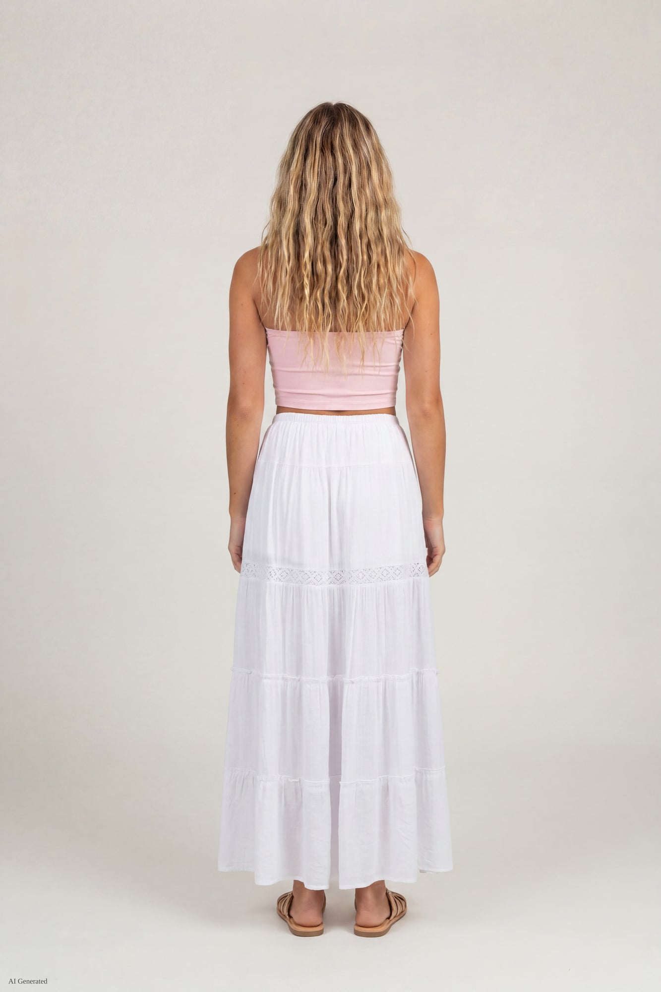 Crochet Trim Maxi Skirt