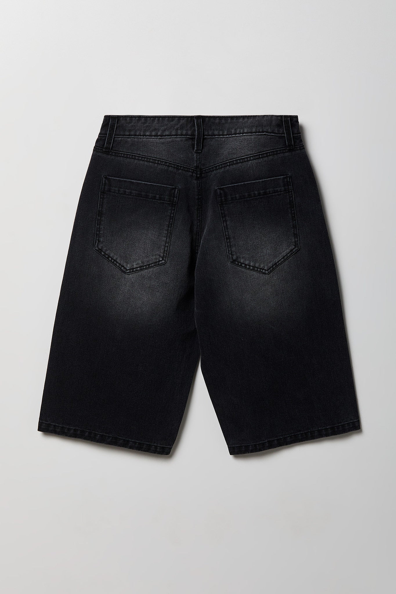 Low Rise Super Baggy Washed Black Jort 16"