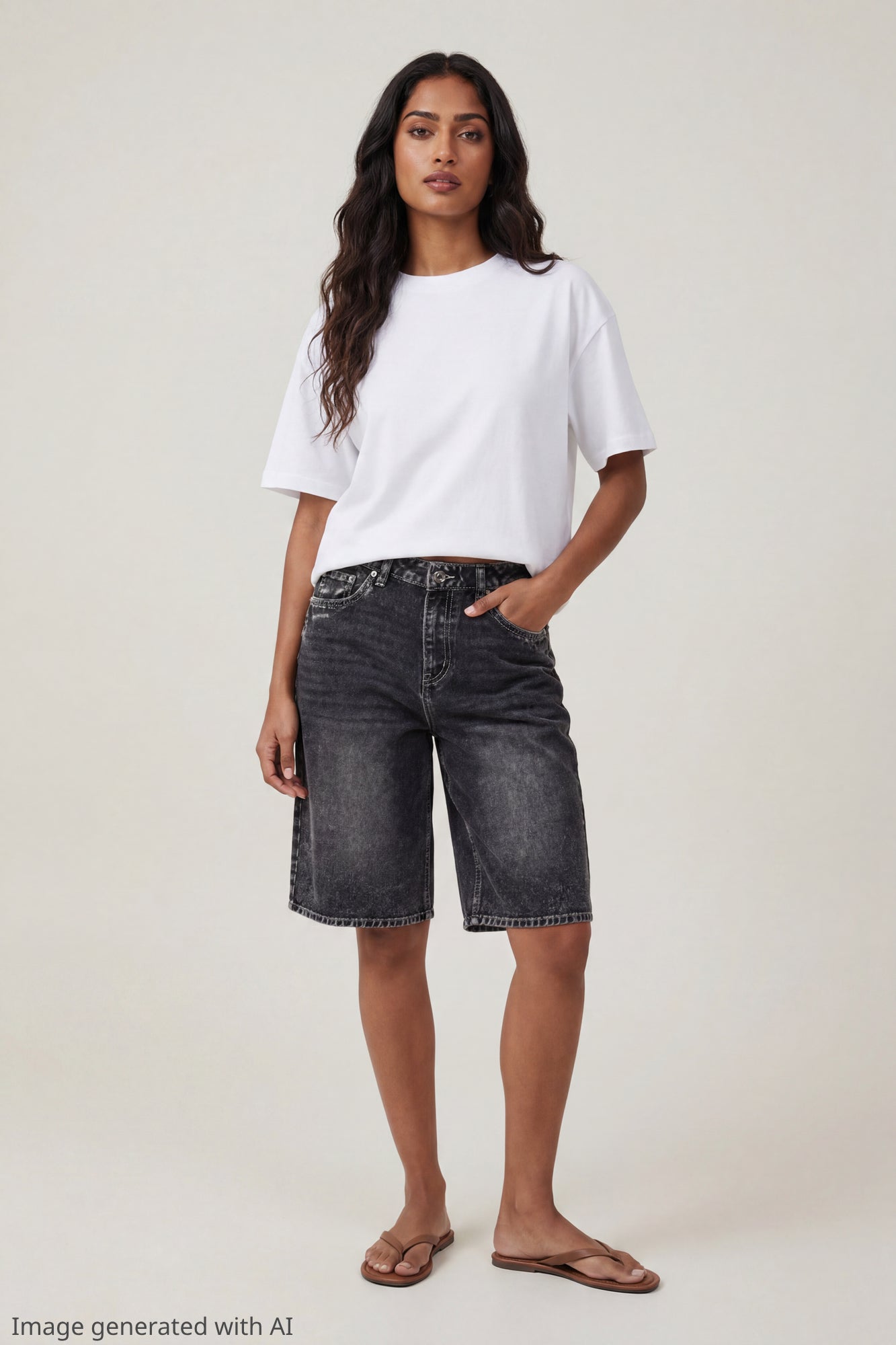Low Rise Baggy Washed Black Jort 13"