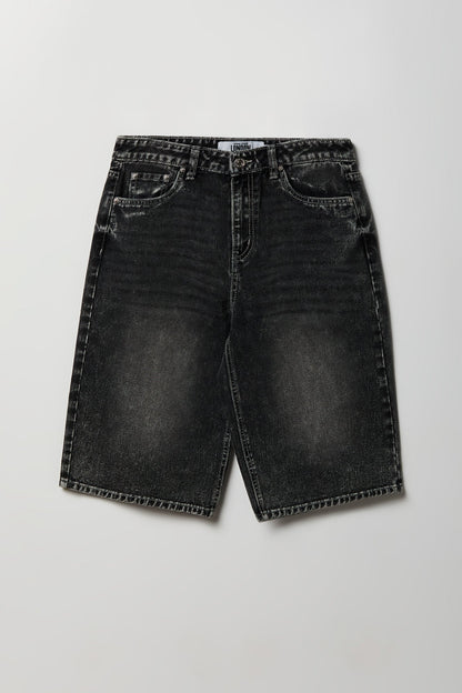 Low Rise Baggy Washed Black Jort 13"