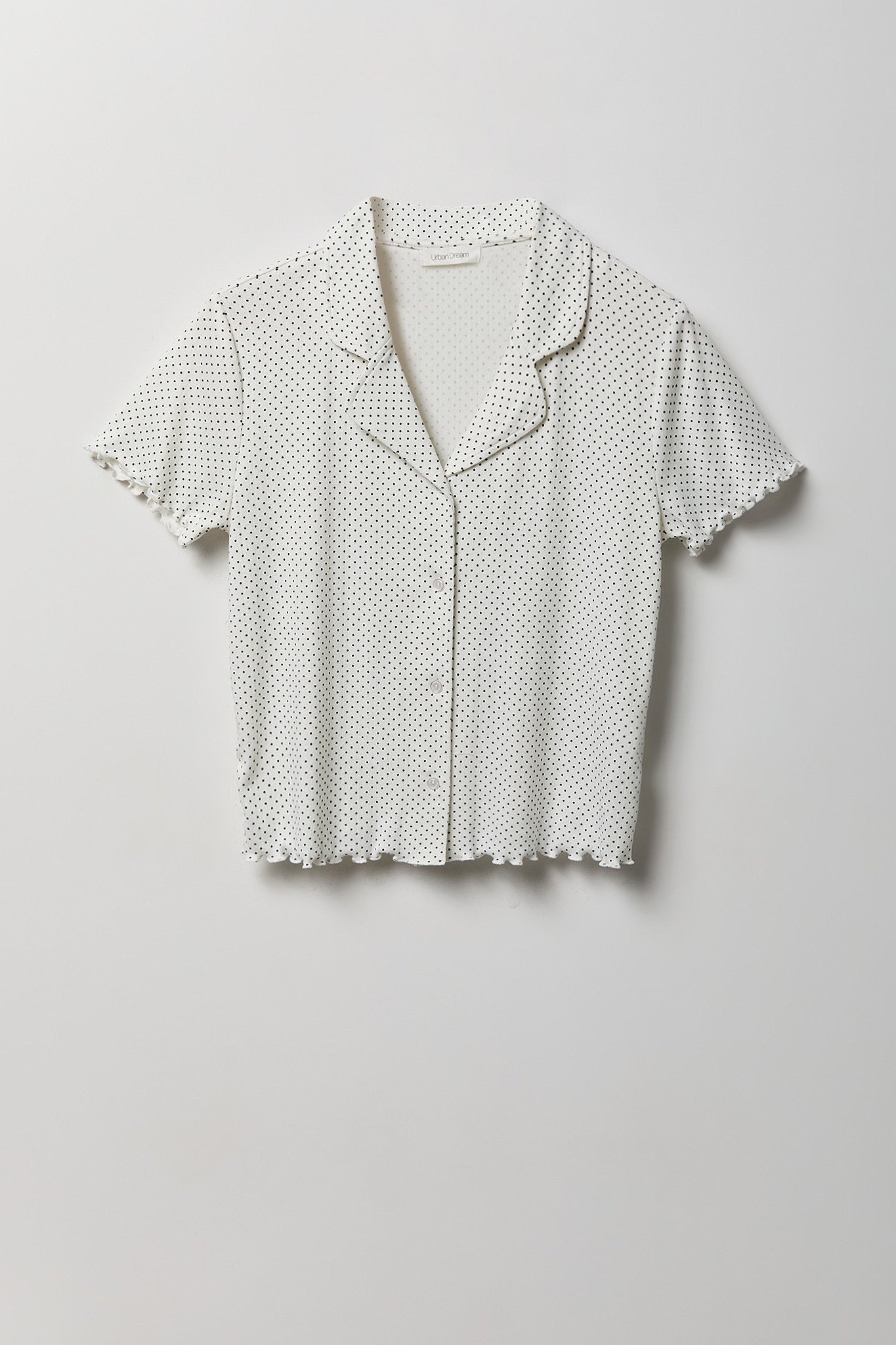 Pointelle Button-Up Top & Short Pajama Set