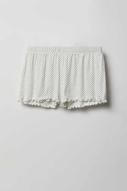 Pointelle Button-Up Top & Short Pajama Set