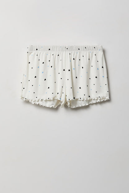 Pointelle Button-Up Top & Short Pajama Set