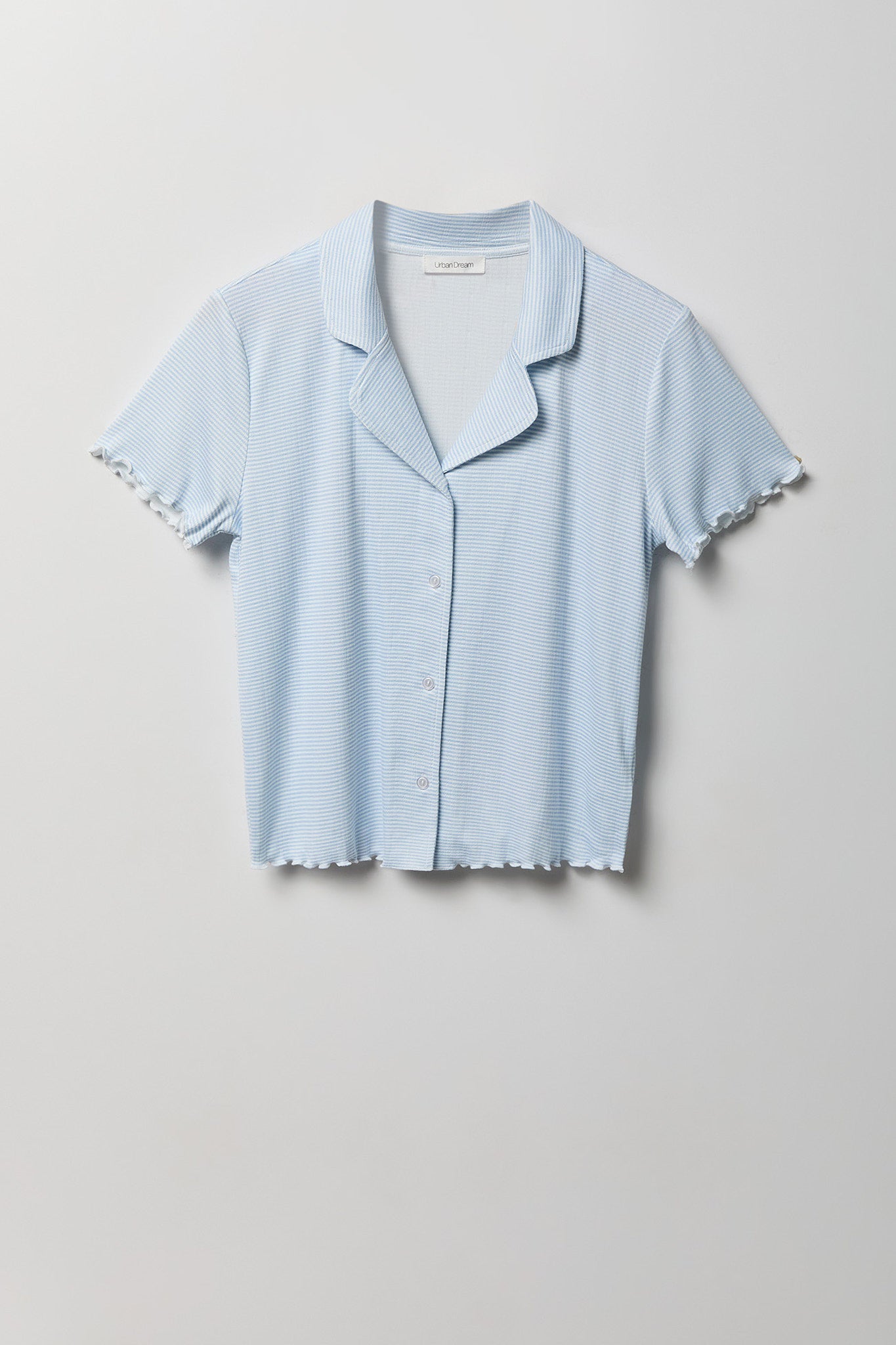 Pointelle Button-Up Top & Short Pajama Set