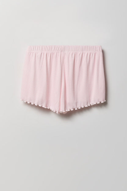 Pointelle Button-Up Top & Short Pajama Set