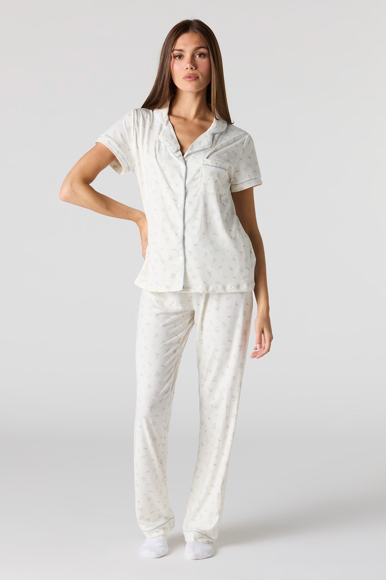 Button-Up Top & Pant Pajama Set