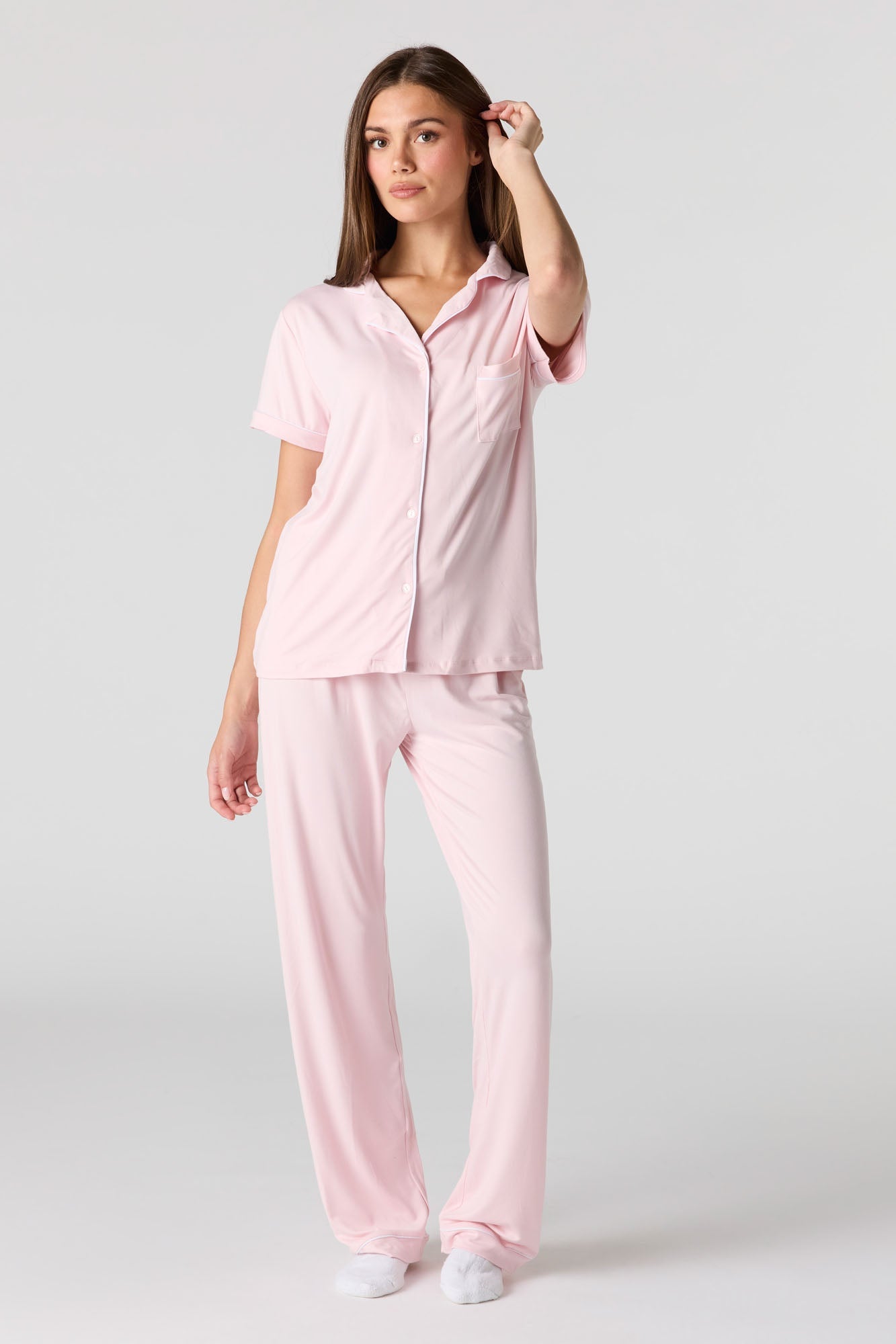 Button-Up Top & Pant Pajama Set