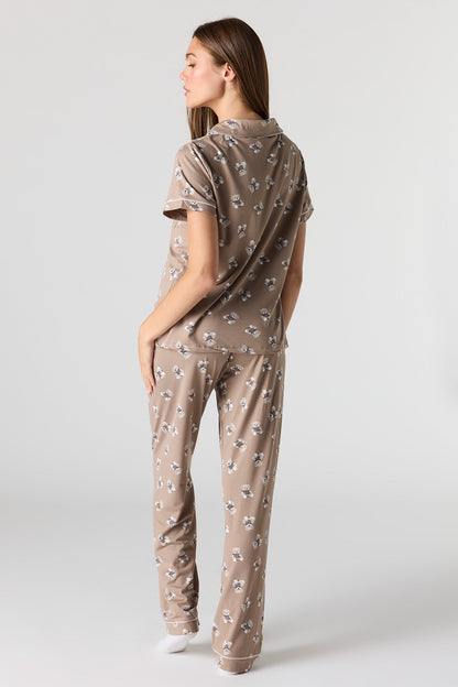 Button-Up Top & Pant Pajama Set