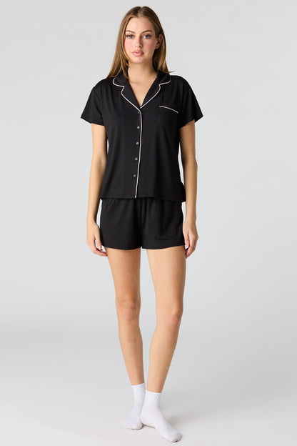 Button-Up Top & Short Pajama Set
