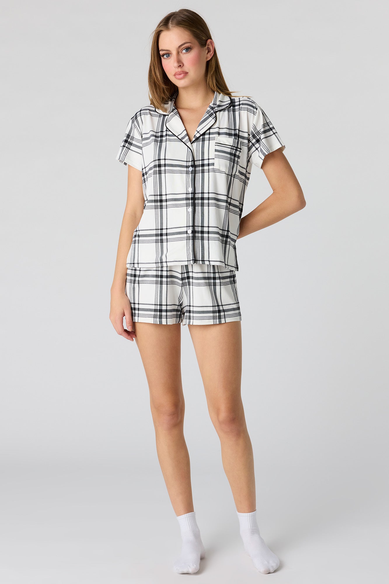Button-Up Top & Short Pajama Set