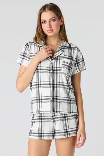 Button-Up Top & Short Pajama Set