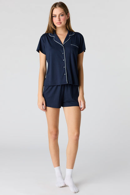 Button-Up Top & Short Pajama Set