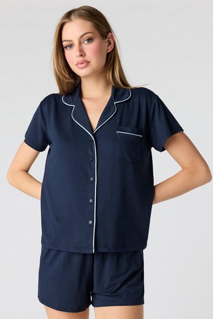 Button-Up Top & Short Pajama Set