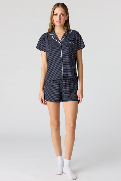 Button-Up Top & Short Pajama Set