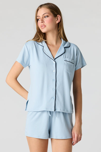 Button-Up Top & Short Pajama Set