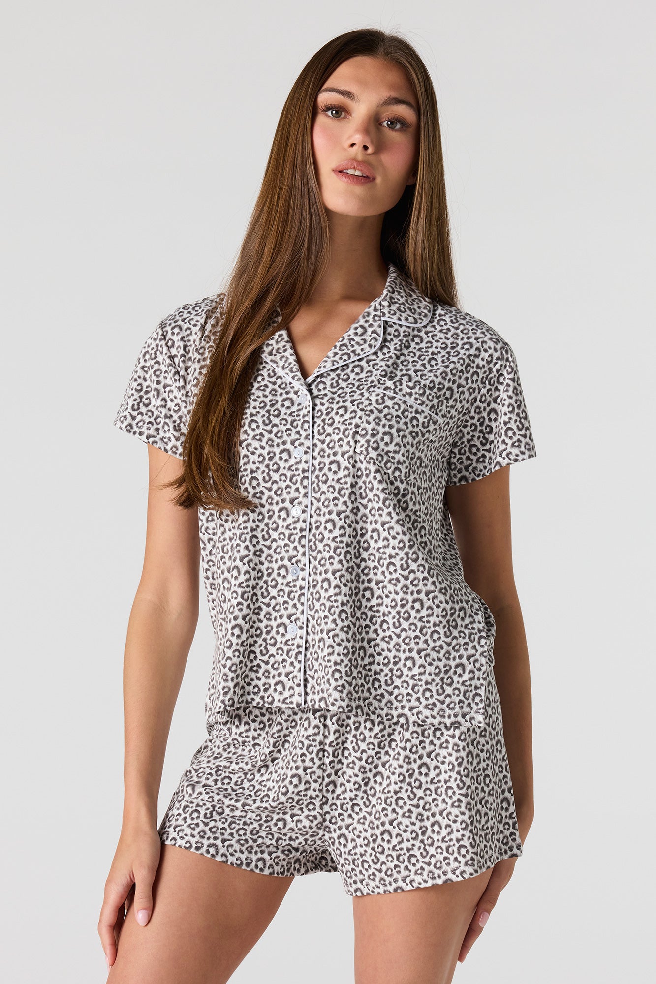 Button-Up Top & Short Pajama Set