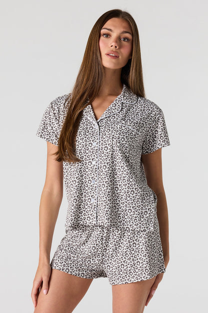 Button-Up Top & Short Pajama Set