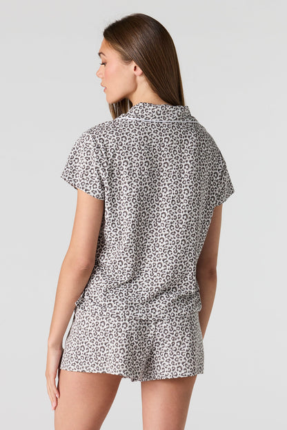 Button-Up Top & Short Pajama Set