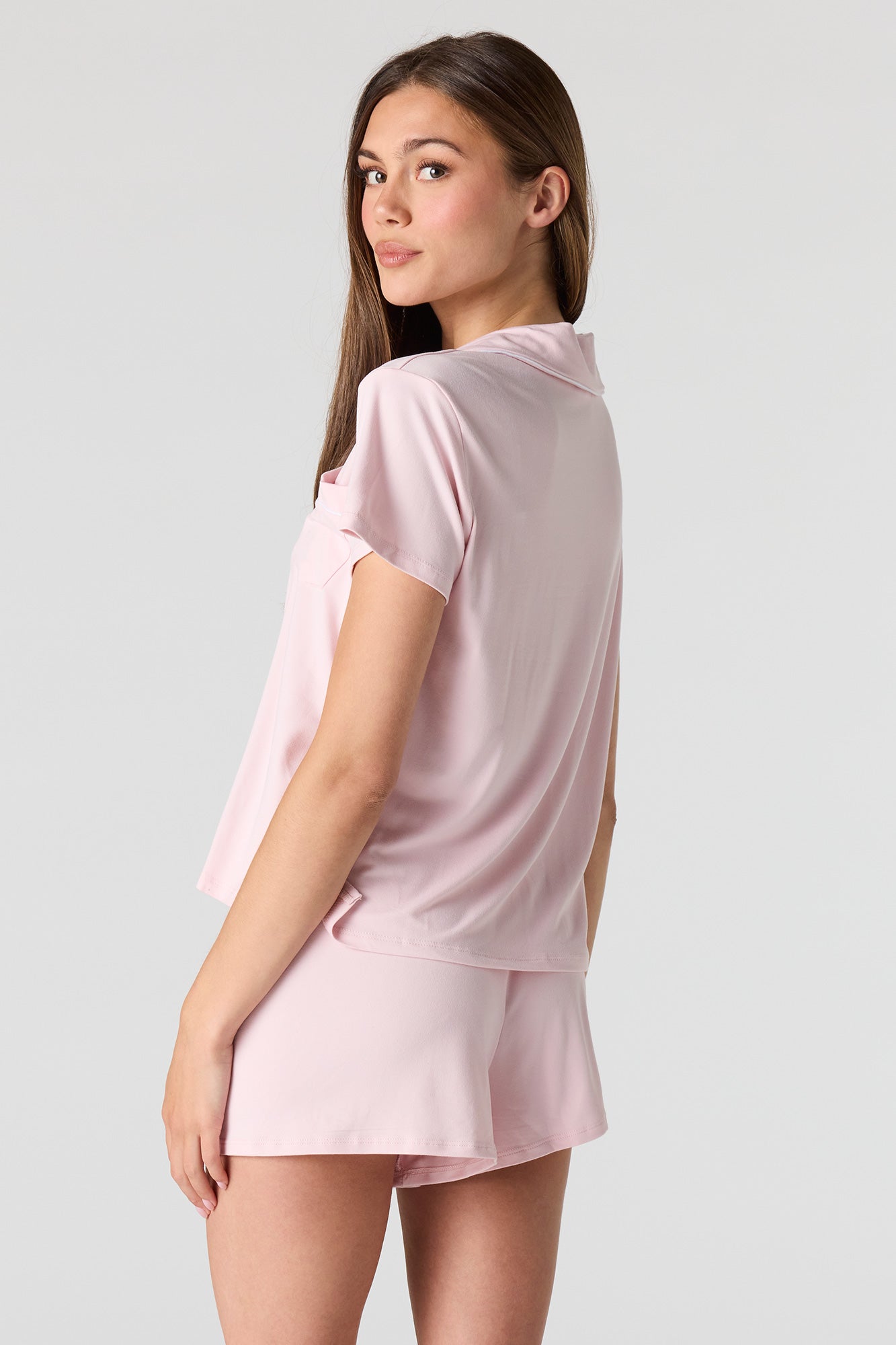 Button-Up Top & Short Pajama Set