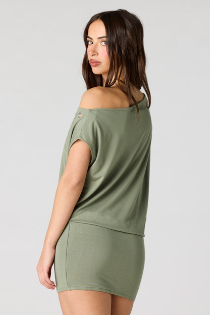 Dolman Eyelet Mini Dress