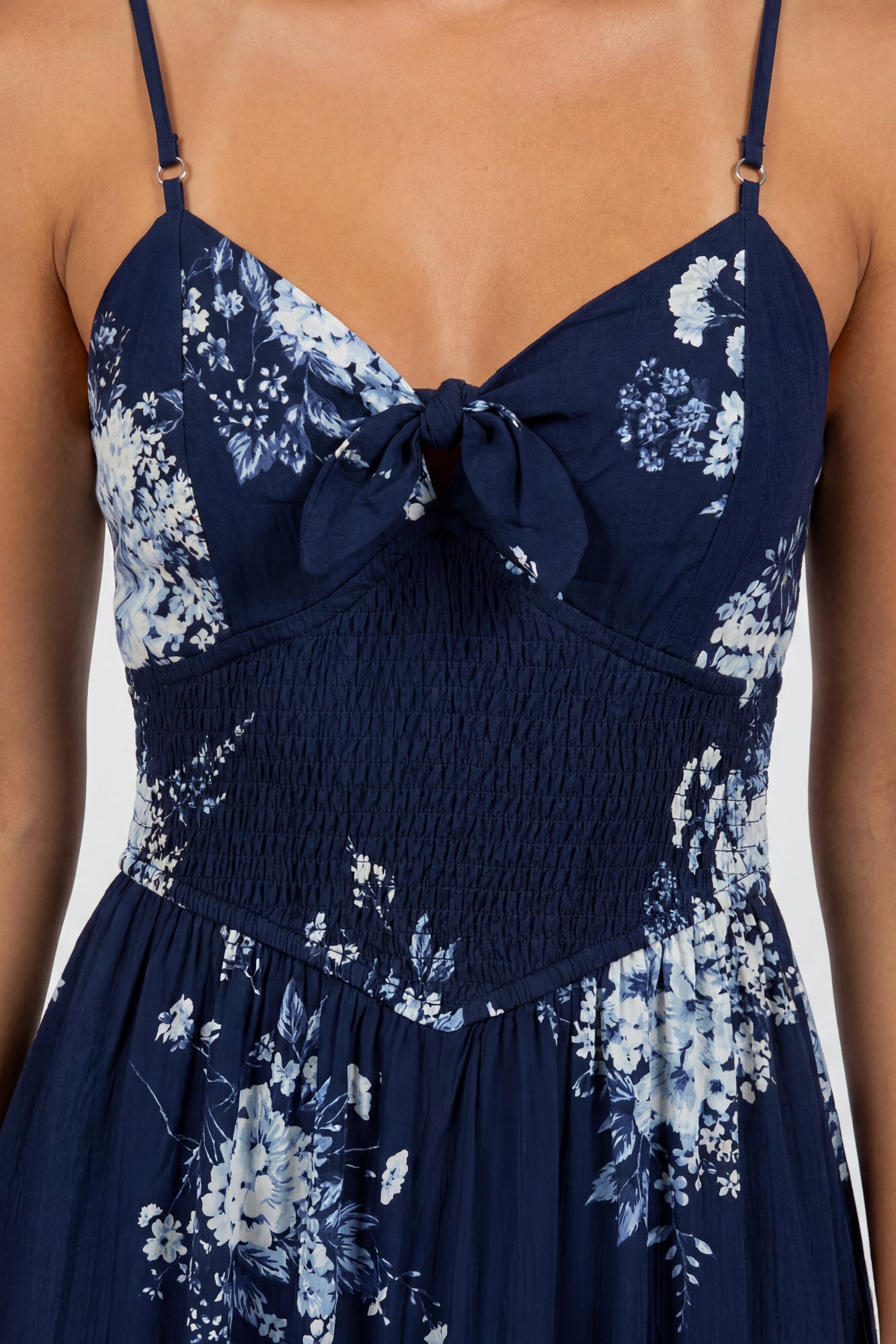 Bow Cinched Waist Tiered Maxi Dress