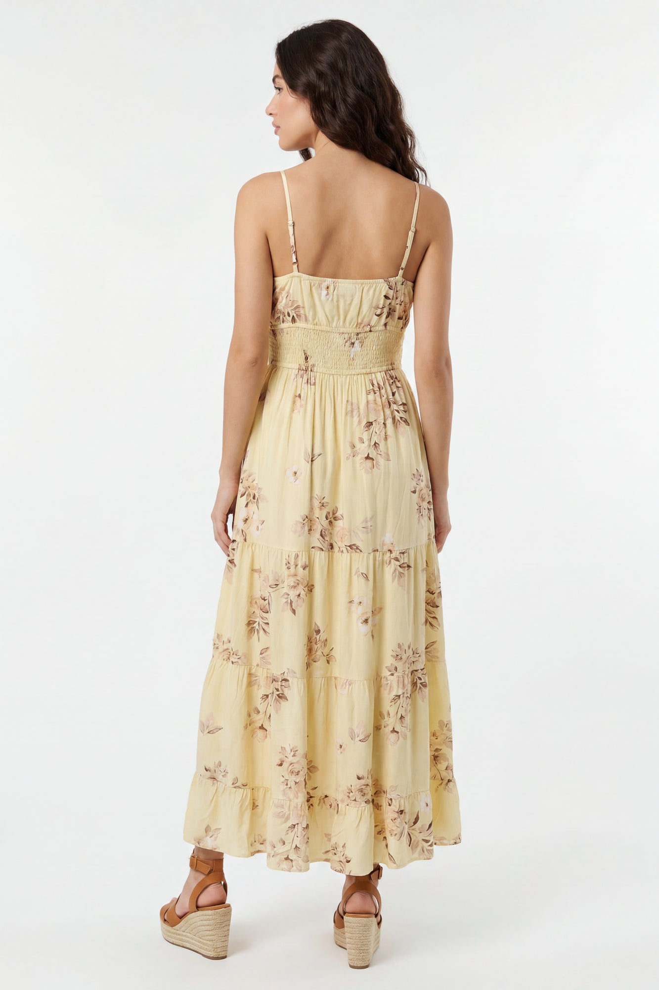 Bow Cinched Waist Tiered Maxi Dress