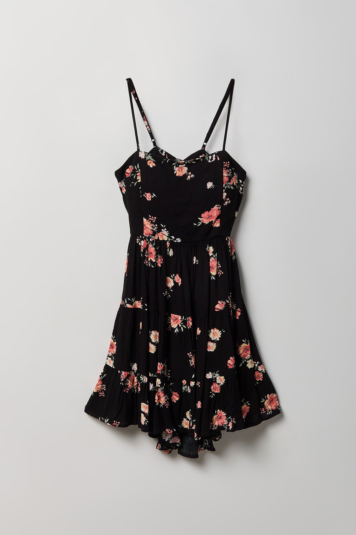 Braless Tie Back Tiered Mini Dress