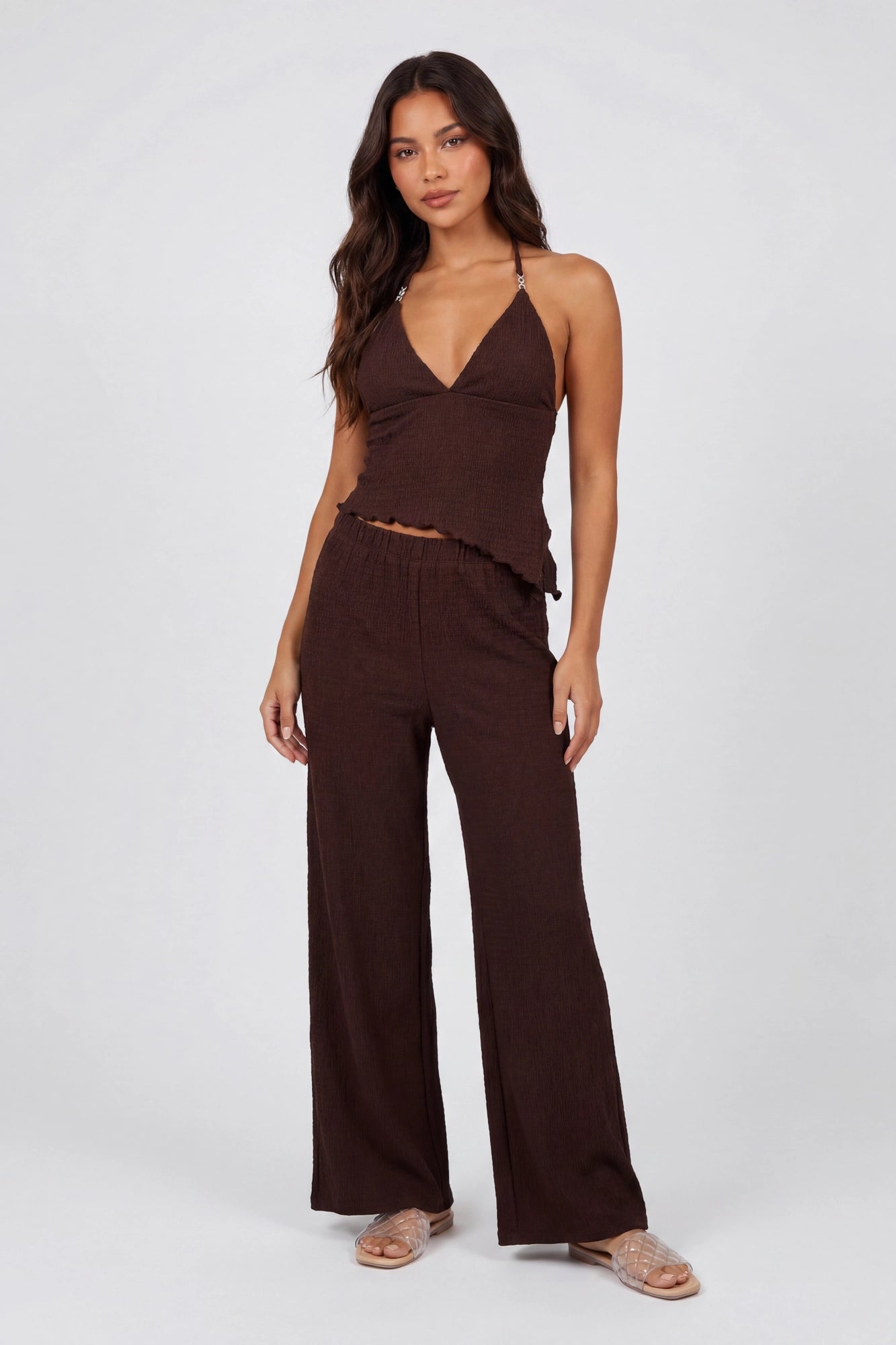 Popcorn Wide Leg Pant