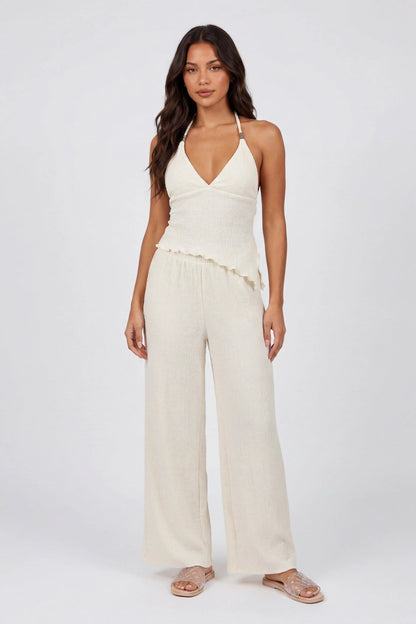 Popcorn Wide Leg Pant