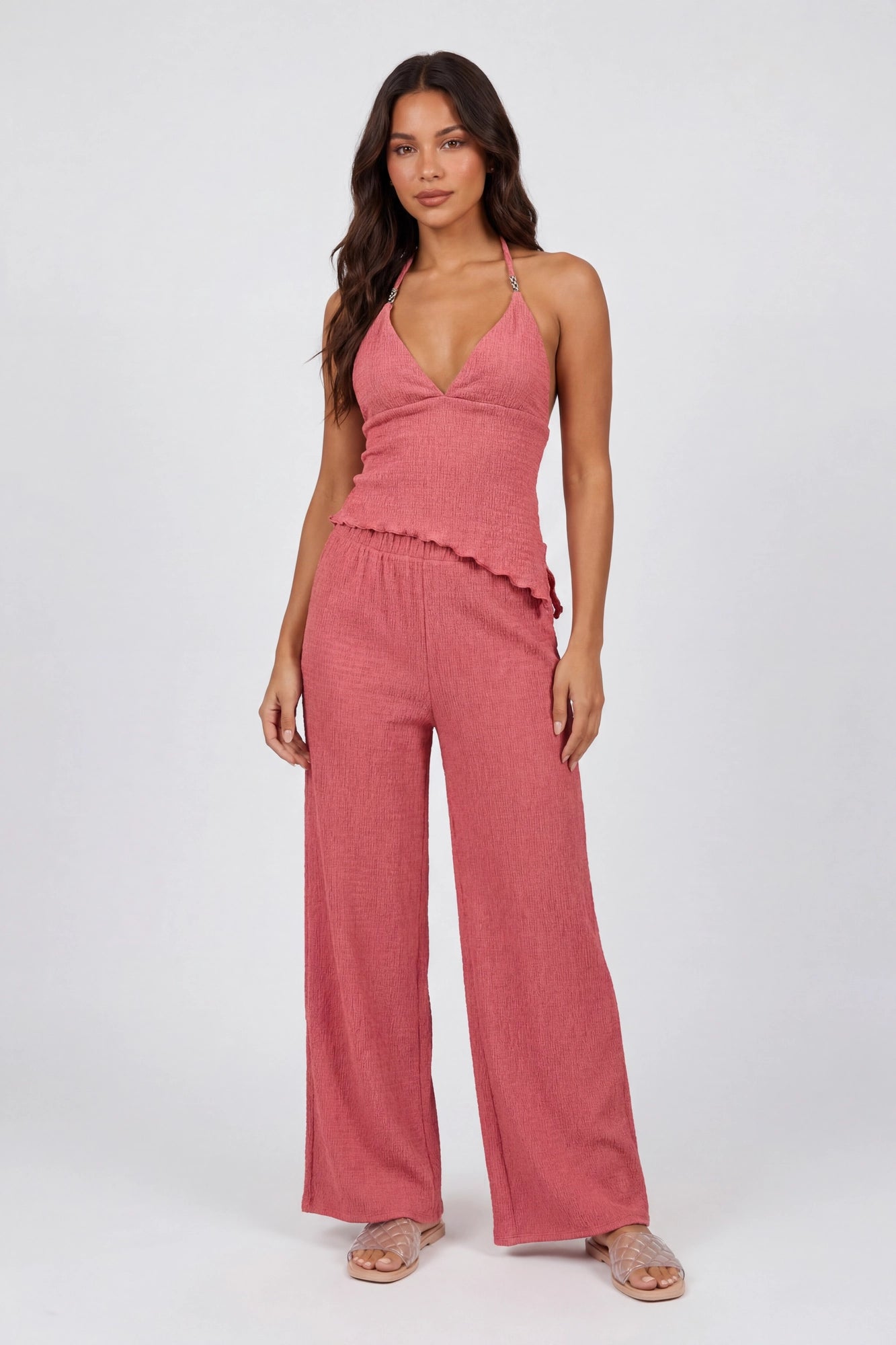 Popcorn Wide Leg Pant